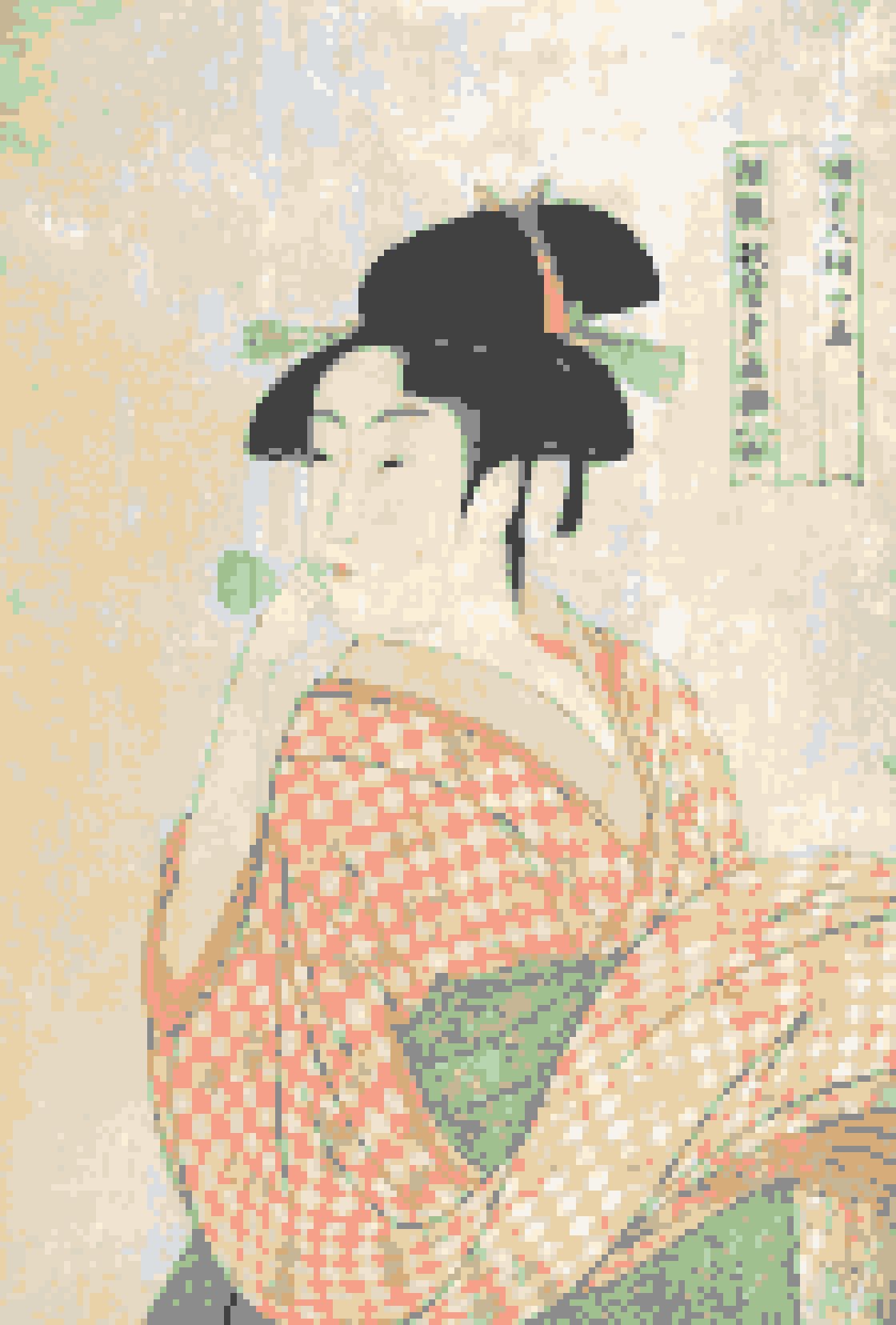ポッピンを吹く娘(喜多川歌麿(江戸時代・1790年頃))の仕上がりイメージ